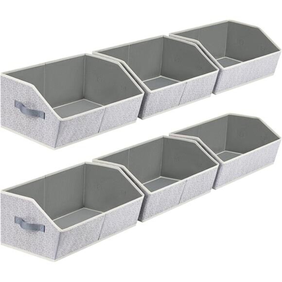 Closet Organizers Bins 6 Packs - Large Closet Shelf Organizer with Handles, - Picture 1 of 7